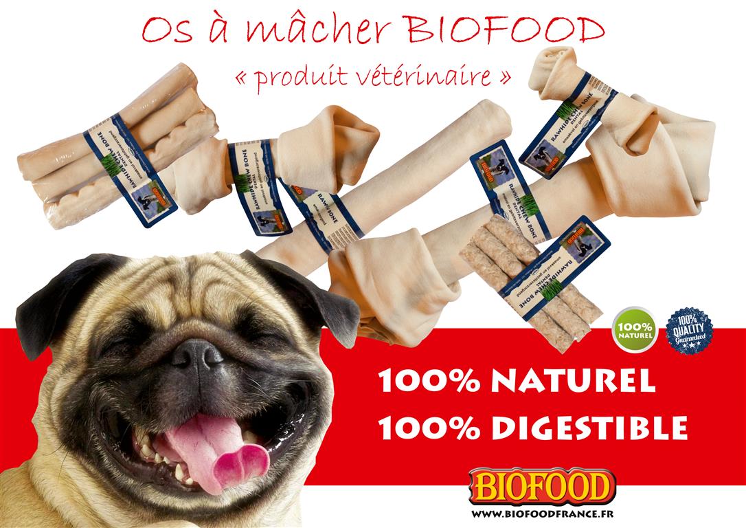 Os pour chien naturels noués à mâcher Biofood