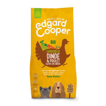 Croquette Bio pour chien Dinde Poulet frais Edgard & Cooper