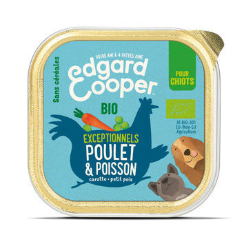 Pâtée Bio chiot Poulet Poisson 17 x 100 g Edgard et Cooper