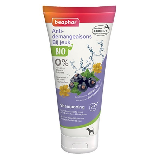 Shampoing Bio anti-démangeaisons chien 200 ml Beaphar Shampoing Bio anti-démangeaisons chien 200 ml Beaphar
