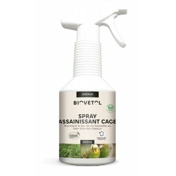 Spray assainissant Bio cages oiseaux en 500 ml de Biovétol