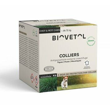 Pack économique 6 Colliers insectifuges petit chien Biovétol