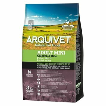 Croquettes chien Mini petites races Poulet Riz 3 kg Arquivet