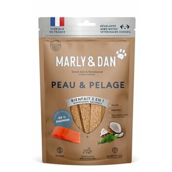 Barres à mâcher pour chien Peau et Pelage 80 g par Marly & Dan