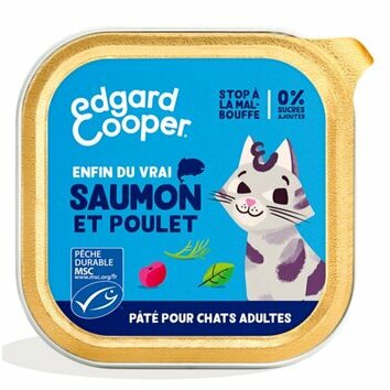 Pâtée pour chat Saumon Poulet 16 x 85 g Edgard et Cooper