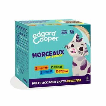 Morceaux en sauce sans céréales chat Multipack 8 x 85 g Edgard et Cooper