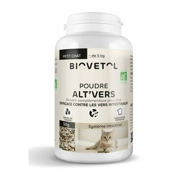 Poudre Alt'Vers Bio pour chat Biovétol