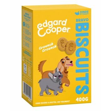 Biscuits protéinés naturels pour chien dinde poulet 400g Edgard et Cooper