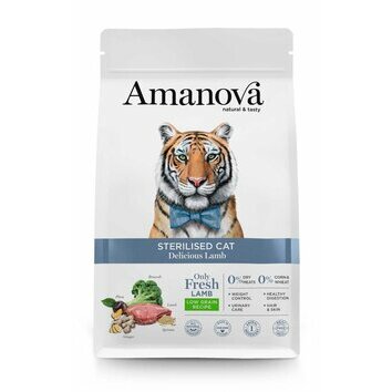 Croquettes chat stérilisé Agneau frais 1.5 kg Amanova Croquettes chat stérilisé Agneau frais 1.5 kg Amanova