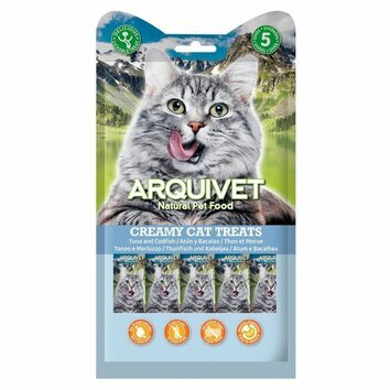 Snacks naturels crémeux pour chat Thon et Morue 5 x 14 g Arquivet Snacks naturels crémeux pour chat Thon et Morue 5 x 14 g Arquivet