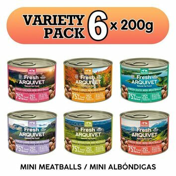 Pâtée boulettes Mini chien Poulet Boeuf Porc Canard Agneau Dinde 6 x 200 g Arquivet Pâtée boulettes Mini chien Poulet Boeuf Porc Canard Agneau Dinde 6 x 200 g Arquivet