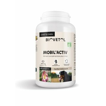 Confort articulaire Bio chien Mobil'activ 30 unités Biovetol Confort articulaire Bio chien Mobil'activ 30 unités Biovetol