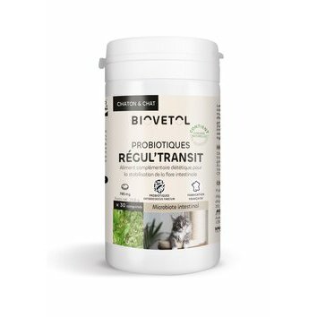 Probiotiques Regul'Transit chat 30 U Biovetol