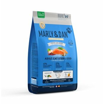 Croquettes Chat Adulte St&eacute;rilis&eacute; saumon frais 1.5 kg Marly et Dan