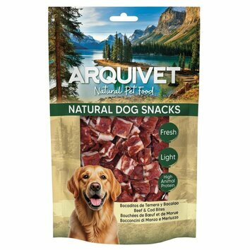 Bouch&eacute;es de boeuf et de morue Light pour chien 100 g Arquivet