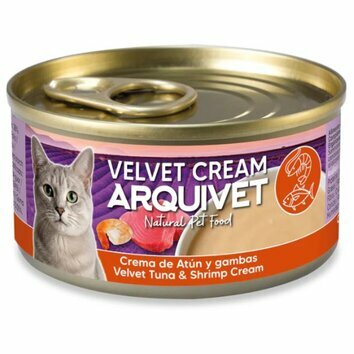 Velout&eacute; cr&eacute;meux Thon crevettes pour chat Velvet Cream 6 X 80 g Arquivet