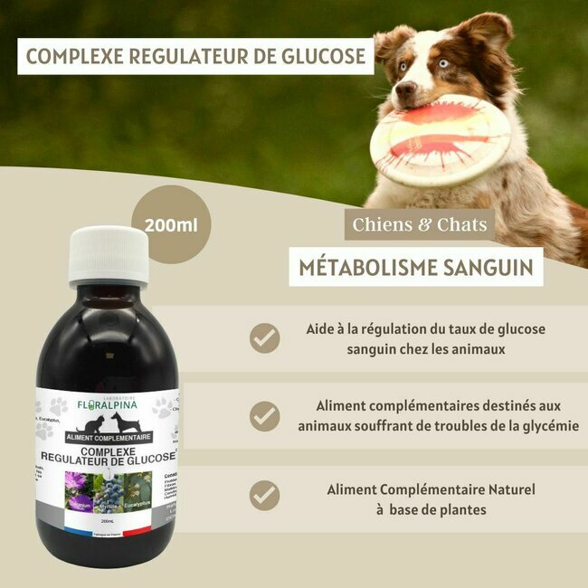 Régulateur de glucose chien chat 200 ml Floralpina