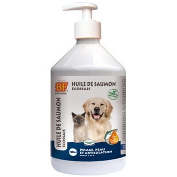 Huile de saumon frais écossais 500 ml de BF Petfood Huile de saumon frais écossais 500 ml de BF Petfood