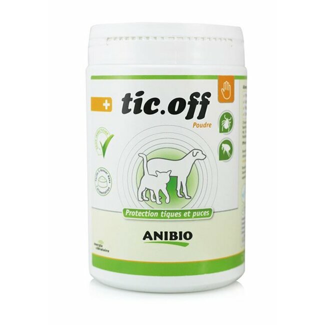 Tic Off Protection tiques et puces chien chat Anibio POT DE 500 g