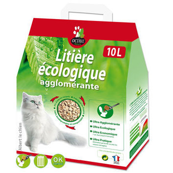 Litière naturelle aux fibres de bois agglomérante par Octave Litière naturelle aux fibres de bois agglomérante par Octave