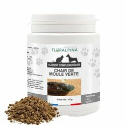 Poudre de chair de moule verte chien chat 300 g Floralpina Poudre de chair de moule verte chien chat 300 g Floralpina