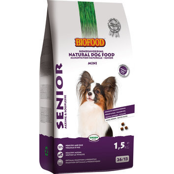 Croquettes pour chien Senior Mini Biofood 1.5 kg Croquettes pour chien Senior Mini Biofood 1.5 kg