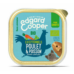 Pâtée Bio chiot Poulet Poisson 17 x 100 g Edgard et Cooper