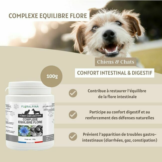 Equilibre Flore Probiotiques chien et chat 100 g Floralpina