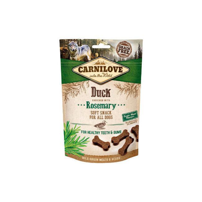 Friandises sans céréales Soft semi-humides 200 g Carnilove CANARD et ROMARIN