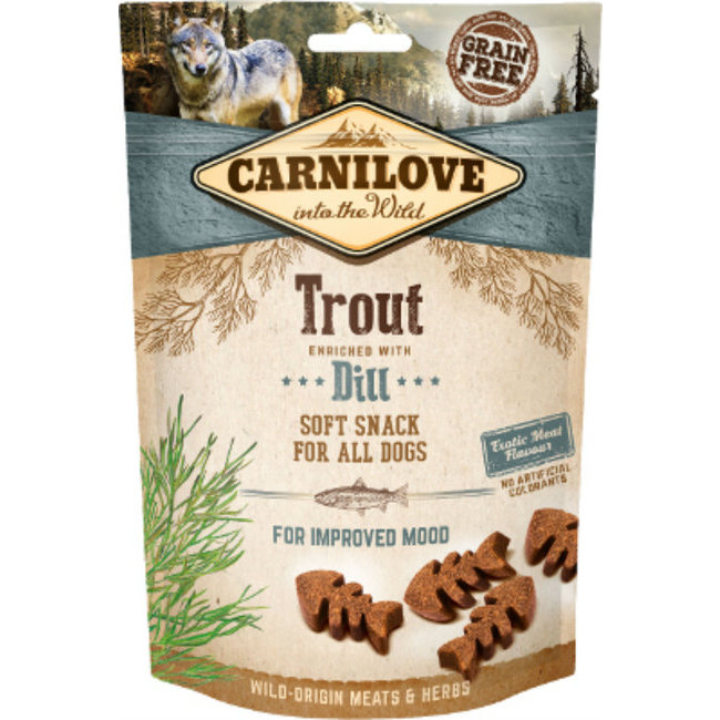 Friandises sans céréales Soft semi-humides 200 g Carnilove TRUITE