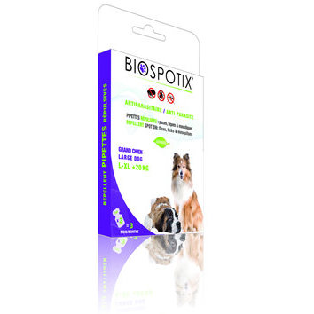 Pipettes Biospotix antiparasitaires Grand Chien 3 x 3 ml Biogance