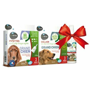 Pack Pipettes Bio et collier Grand chien Biovétol Pack Pipettes Bio et collier Grand chien Biovétol