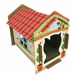 Maison en carton pour chat avec grattoir Villa Color Croci