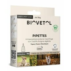 Pipettes insectifuges Bio Chiot Petit chien par 6 de Biovétol