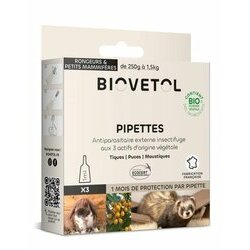 Pipettes Bio insectifuges Rongeurs et petits mammifères par 3 de Biovétol