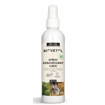 Spray assainissant Bio pour cages rongeurs 240 ml de Biovétol
