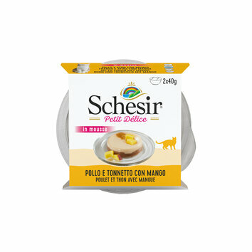 Pâtée en mousse Petit Délice 12 boites de 2 x 40 g de Schésir Pâtée en mousse Petit Délice 12 boites de 2 x 40 g de Schésir