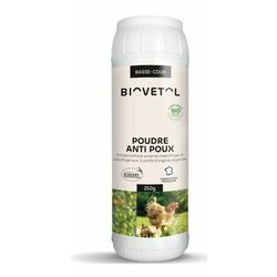 Poudre Anti-Poux Bio animaux à plumes de basse-cour 250 g par Biovetol