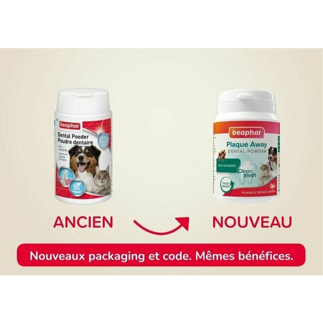 Poudre dentaire 100 % naturelle chien et chat 80 g par Beaphar