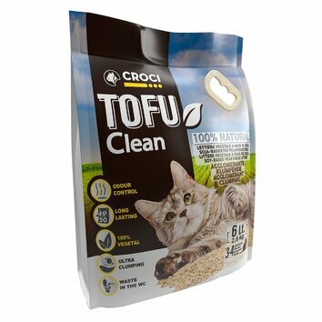 Litière naturelle agglomérante au soja Tofu Clean de Croci