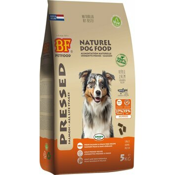 Croquettes pressées au saumon Chiot ou Chien par BF Petfood Croquettes pressées au saumon Chiot ou Chien par BF Petfood