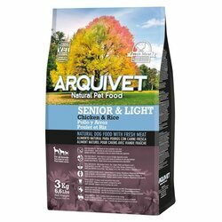 Croquettes Light chien Senior Poulet Riz 3 kg Arquivet