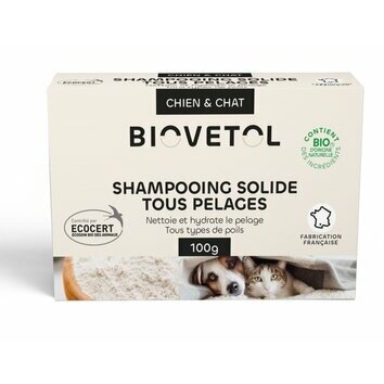Shampooing solide sans savon Tous Pelages 100 g Biovetol Shampooing solide sans savon Tous Pelages 100 g Biovetol