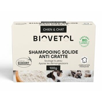 Shampooing solide sans savon Anti-Gratte 100 g Biovétol