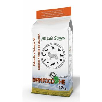 Croquettes pressées chien Huile de saumon 12 kg Farm Food Croquettes pressées chien Huile de saumon 12 kg Farm Food