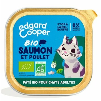 Pâtée Bio pour chat Saumon Poulet 16 x 85 g Edgard et Cooper Pâtée Bio pour chat Saumon Poulet 16 x 85 g Edgard et Cooper