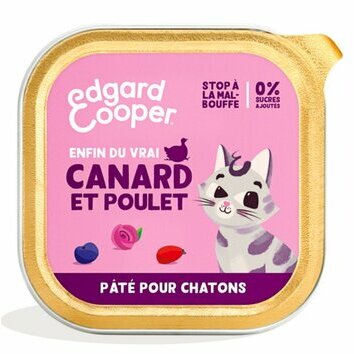 Pâtée pour Chaton Canard Poulet 16 x 85 g Edgard et Cooper Pâtée pour Chaton Canard Poulet 16 x 85 g Edgard et Cooper