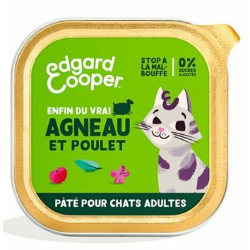 Pâtée pour chat Agneau Poulet 16 x 85 g Edgard et Cooper