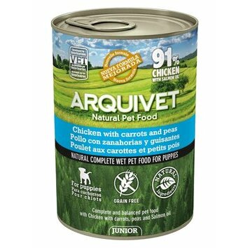 Pâtée pour chien Junior Poulet carottes 6 x 400 g Arquivet Pâtée pour chien Junior Poulet carottes 6 x 400 g Arquivet