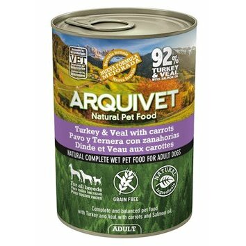 Pâtée pour chien Dinde et Veau 6 x 400 g Arquivet Pâtée pour chien Dinde et Veau 6 x 400 g Arquivet